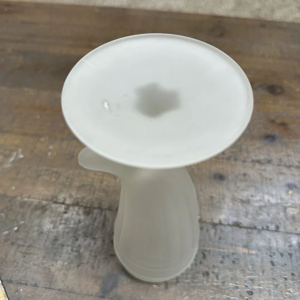 Set of 4 Frosted Glass Viking Horn Goblets Footed‎ Medieval Barware 8